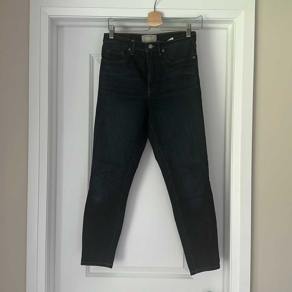 Everlane High Rise Skinny Jean - Ankle - Size 27 - dark blue denim